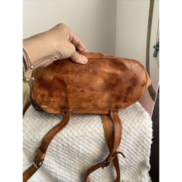 Backpack Hoho Woven textile cow hide double pocket  Backpack Boho 14”-13” 5.5” main image 8